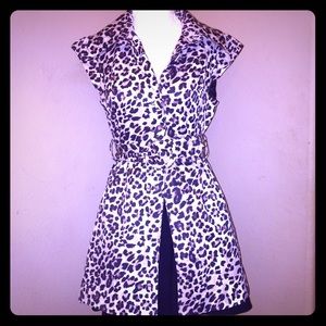 2bebe Leopard Prints Shorts Sleeves Jacket .